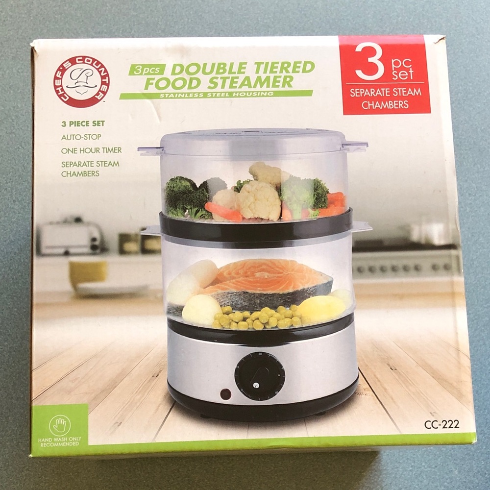 Silver Double Tiered Food Steamer